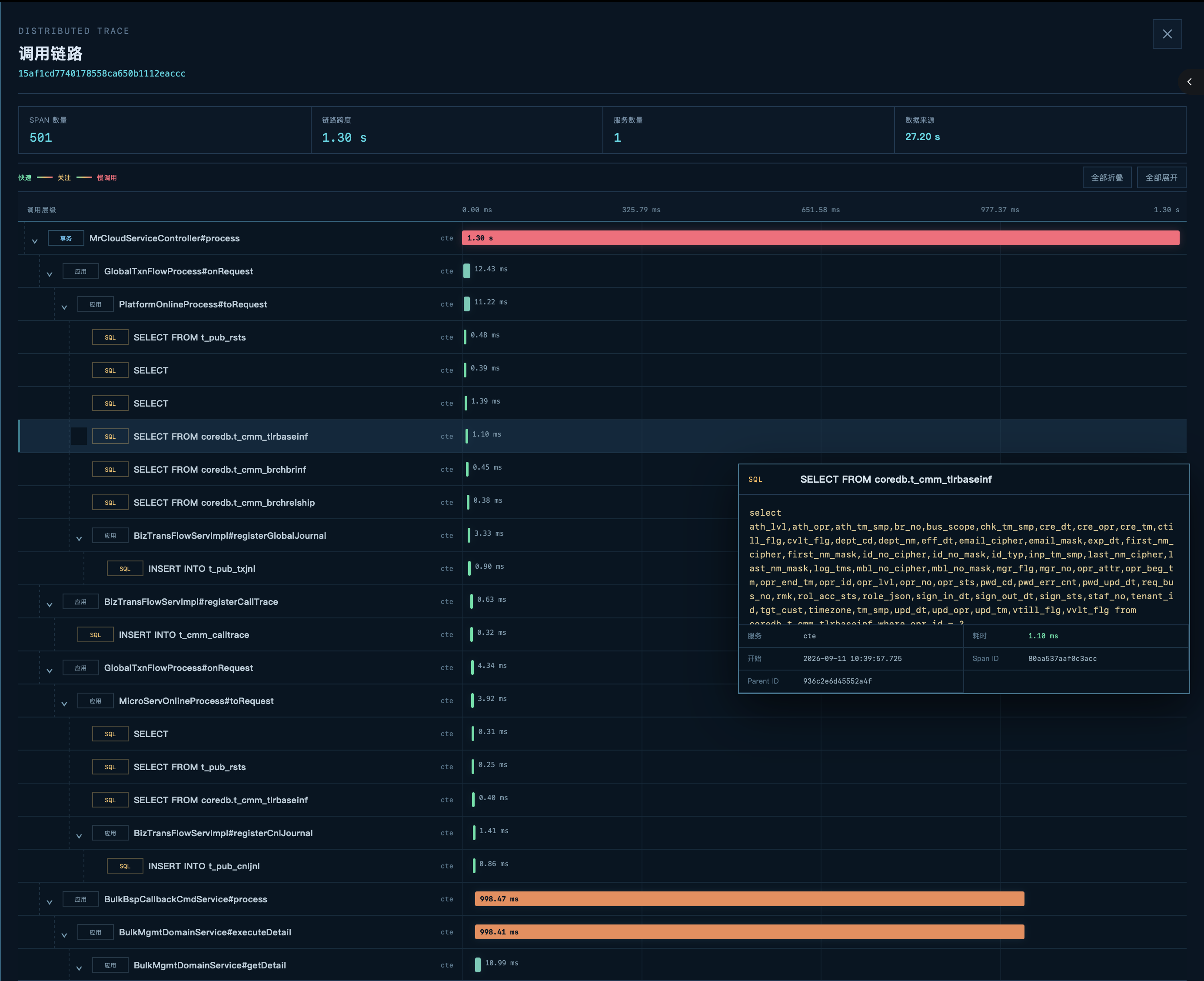 OpsLog 分层 Trace 时间瀑布